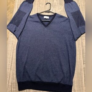 Ledbury Men's V-Neck Sweater in Navy Blue